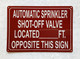 NYC AUTOMATIC SPRINKLER SHUT OFF VALVE LOCATED FEET OPPOSITE THIS SIGN SIGN