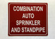 NYC COMBINATION AUTO SPRINKLER AND STANDPIPE SIGN