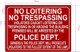 HPD NO LOITERING NO TRESPASSING NYC POLICE DEPARTMENT SIGN