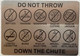 FD DO NOT THROW DOWN THE CHUTE SIGN