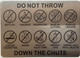 HPD DO NOT THROW DOWN THE CHUTE SIGN