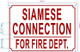 FD SIAMESE CONNECTION FOR FIRE DEPARTMENT SIGN