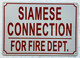 HPD SIAMESE CONNECTION FOR FIRE DEPARTMENT SIGN