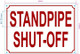 FD STANDPIPE SHUT-OFF SIGN