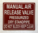FD MANUAL AIR RELEASE VALVE PRESSURIZED DRY STANDPIPE SIGN