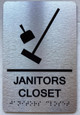 FD JANITORS CLOSET SIGN WITH RAISED LETTERS