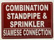 HPD COMBINATION STANDPIPE AND SPRINKLER SIAMESE CONNECTION SIGN