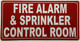 FIRE ALARM & SPRINKLER CONTROL ROOM COMPLIANCE SIGN