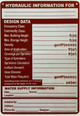 HYDRAULIC INFORMATION DECOMPLIANCE SIGN DATA COMPLIANCE SIGN FIRE SPRINKLER COMPLIANCE SIGNS SYSTEM COMPLIANCE SIGN