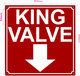 FD KING VALVE ARROW DOWN SIGN
