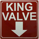 KING VALVE ARROW DOWN SAFETY SIGN