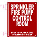HPD SPRINKLER FIRE PUMP CONTROL ROOM NO STORAGE PERMITTED SIGN