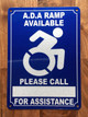 FD ADA RAMP AVILABLE PLEASE CALL SIGN