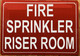 HPD FIRE SPRINKLER RISER ROOM SIGN