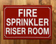 FIRE SPRINKLER RISER ROOM SAFETY SIGN