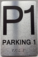 FLOOR NUMBER COMPLIANCE SIGN WITH RAISED LETTERS THE PARK AVE LINE (P1- PARKING 1)