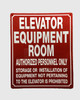 HPD ELEVATOR EQUIPMENT ROOM SIGN