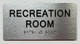 FD RECREATION ROOM SIGN WITH RAISED LETTERS THE PARK AVE LINE