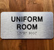 UNIFORM ROOM SAFETY SIGN WITH RAISED LETTERS