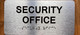 HPD SECURITY OFFICE SIGN WITH RAISED LETTERS