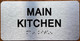 FD MAIN KITCHEN SIGN WITH RAISED LETTERS