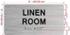 FD LINEN ROOM SIGN WITH RAISED LETTERS