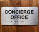CONCIERGE OFFICE COMPLIANCE SIGN WITH RAISED LETTERS