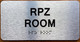 RPZ ROOM COMPLIANCE SIGN / REDUCED PRESSURE ZONE COMPLIANCE SIGN WITH RAISED LETTERS