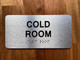 NYC COLD ROOM SIGN WITH RAISED LETTERS