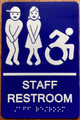 RESTROOM SAFETY SIGN RAISED LETTERS