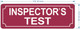 FD INSPECTOR'S TEST SIGN