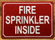 HPD FIRE SPRINKLER INSIDE SIGN