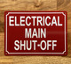 ELECTRICAL MAIN SHUT-OFF COMPLIANCE SIGN