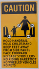 FD ESCALATOR RULE STICKER SIGN