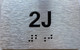 APT NUMBER 2J SAFETY SIGN-UNIT NUMBER SAFETY SIGN WITH RAISED LETTERS