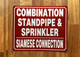 NYC COMBINATION STANDPIPE AND SPRINKLER SIAMESE CONNECTION SIGN