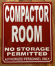 NYC REFLECTIVE COMPACTOR ROOM SIGN