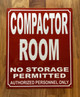 HPD REFLECTIVE COMPACTOR ROOM SIGN
