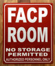 NYC FACP ROOM SIGN- FIRE ALARM CONTROL PANEL ROOM SIGN