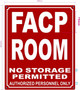 FD FACP ROOM SIGN- FIRE ALARM CONTROL PANEL ROOM SIGN