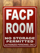 FACP ROOM SAFETY SIGN- FIRE ALARM CONTROL PANEL ROOM SAFETY SIGN