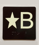 NYC ELEVATOR FLOOR NUMBER THE LEXINGTON AVE LINE (STAR B- STAR BASEMENT) SIGN