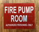 FD FIRE PUMP ROOM SIGN