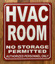 HPD HVAC ROOM SIGN