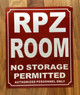 RPZ ROOM SAFETY SIGN