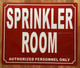 SPRINKLER ROOM SAFETY SIGN