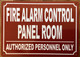 HPD FIRE ALARM CONTROL PANEL ROOM SIGN