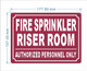 FD FIRE SPRINKLER RISER ROOM SIGN