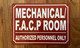 NYC MECHANICAL AND FACP ROOM SIGN