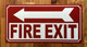 NYC FIRE EXIT SIGN WITH LEFT ARROW